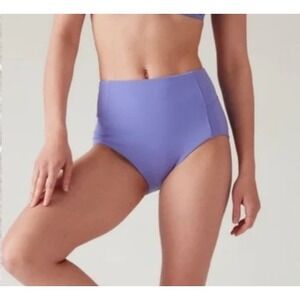Athleta Essential High Waist Bikini Bottoms Purple Size L Swimwear Periwinkle